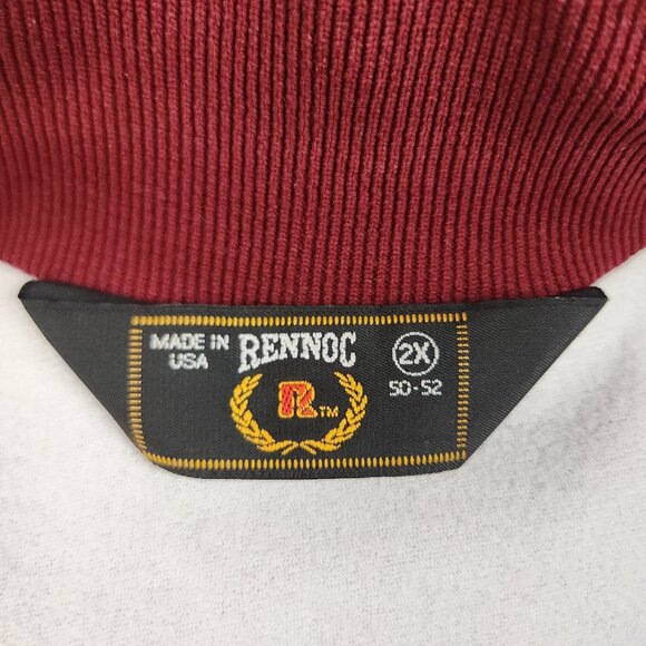 Vintage Satin Bomber Jacket 2XL Lined Blank Red Yellow Snap Button Front 90s USA - Picture 7 of 9